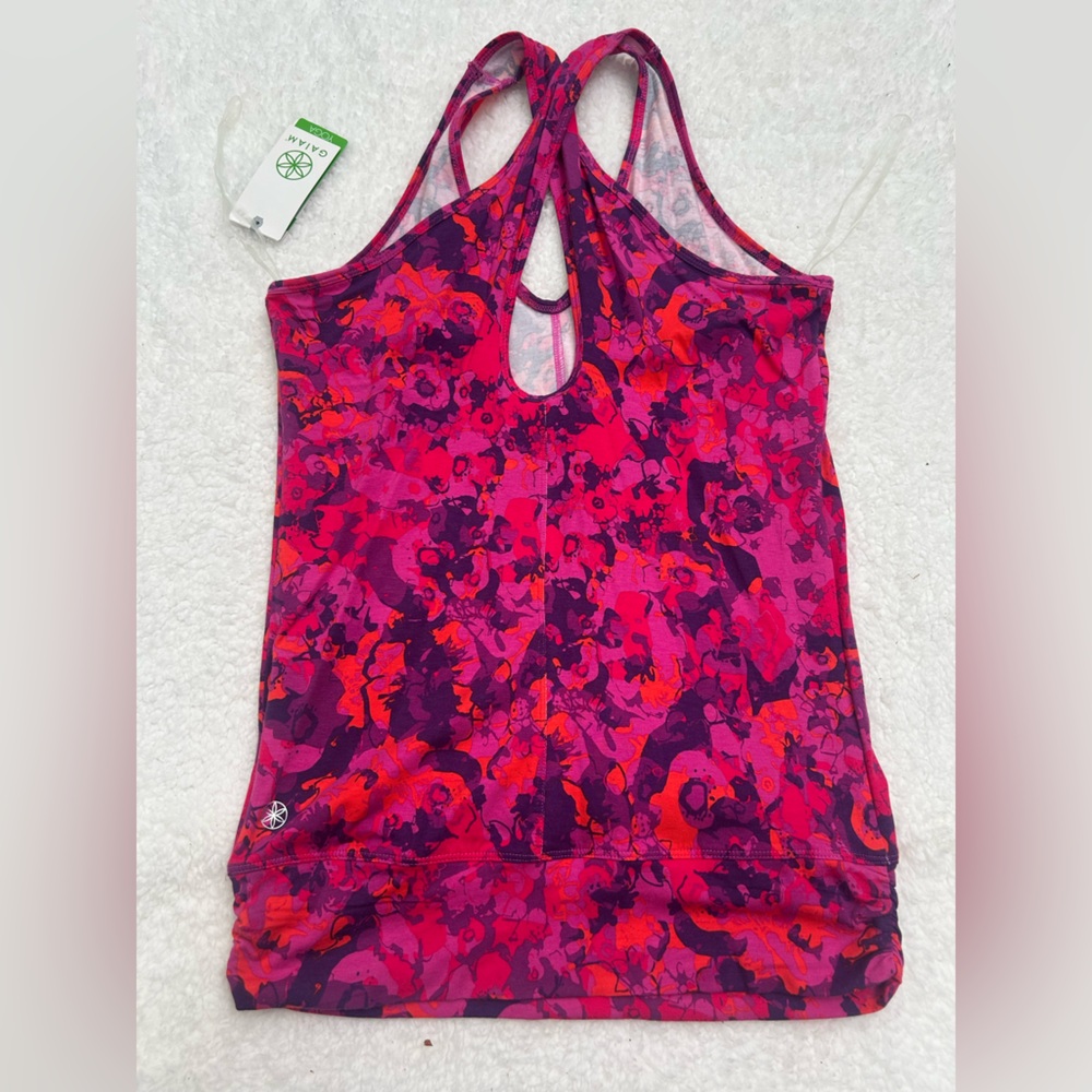 GAIAM Pink & Purple Floral Racerback Tank - Picture 3 of 4